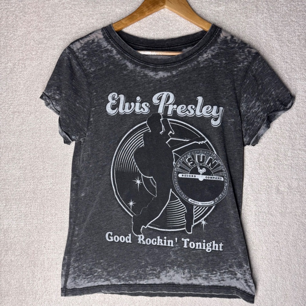 Elvis Presley Recycled Karma Sun Records Acid Wash Graphic Tee S